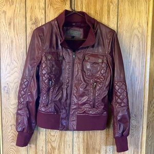 Leather jacket maroon small